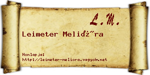 Leimeter Melióra névjegykártya